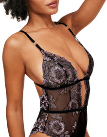 Adore Me Calissa Bodysuit in color Jet Black and shape bodysuit