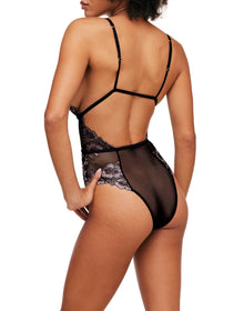 Adore Me Calissa Bodysuit in color Jet Black and shape bodysuit