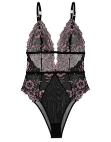 Adore Me Calissa Bodysuit in color Jet Black and shape bodysuit