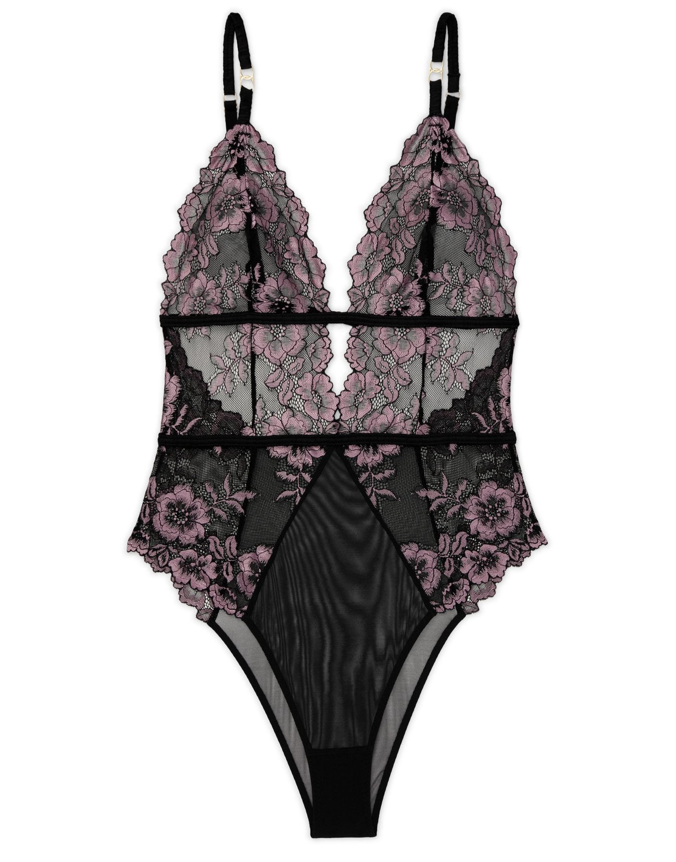 Adore Me Calissa Bodysuit in color Jet Black and shape bodysuit