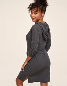 Adore Me Charlie Sleepshirt in color Pavement and shape sleepshirt