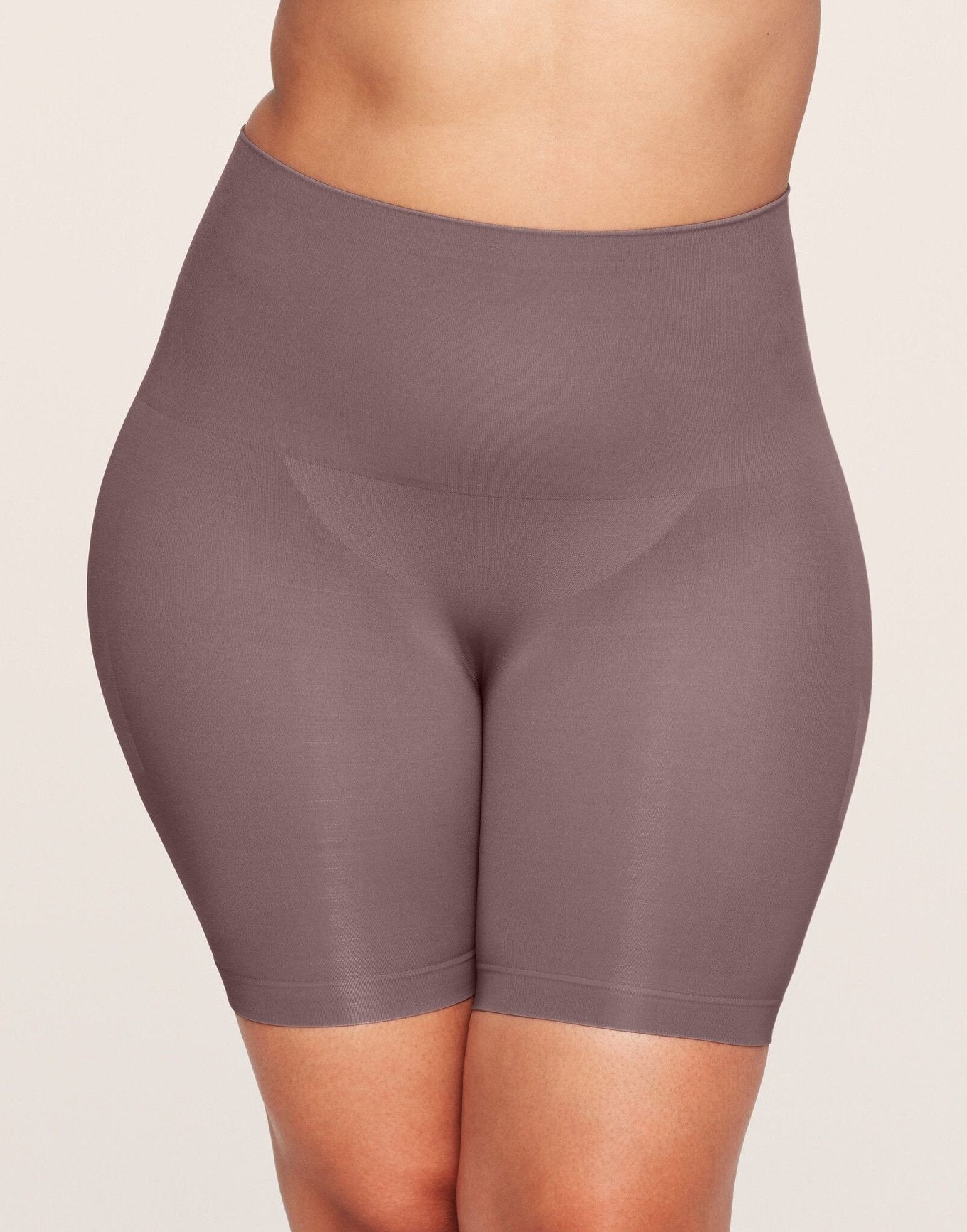 Adore Me Shaine Smoothing Shapewear High-Waist Smoothing Short in color Plume_ and shape legging