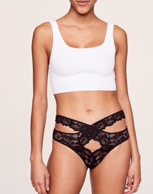 Adore Me Brenna Bikini in color Jet Black and shape bikini