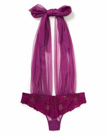 Adore Me Delila Bodysuit in color Magenta Purple and shape bodysuit
