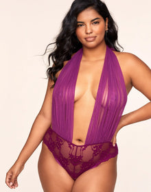Adore Me Delila Bodysuit in color Magenta Purple and shape bodysuit