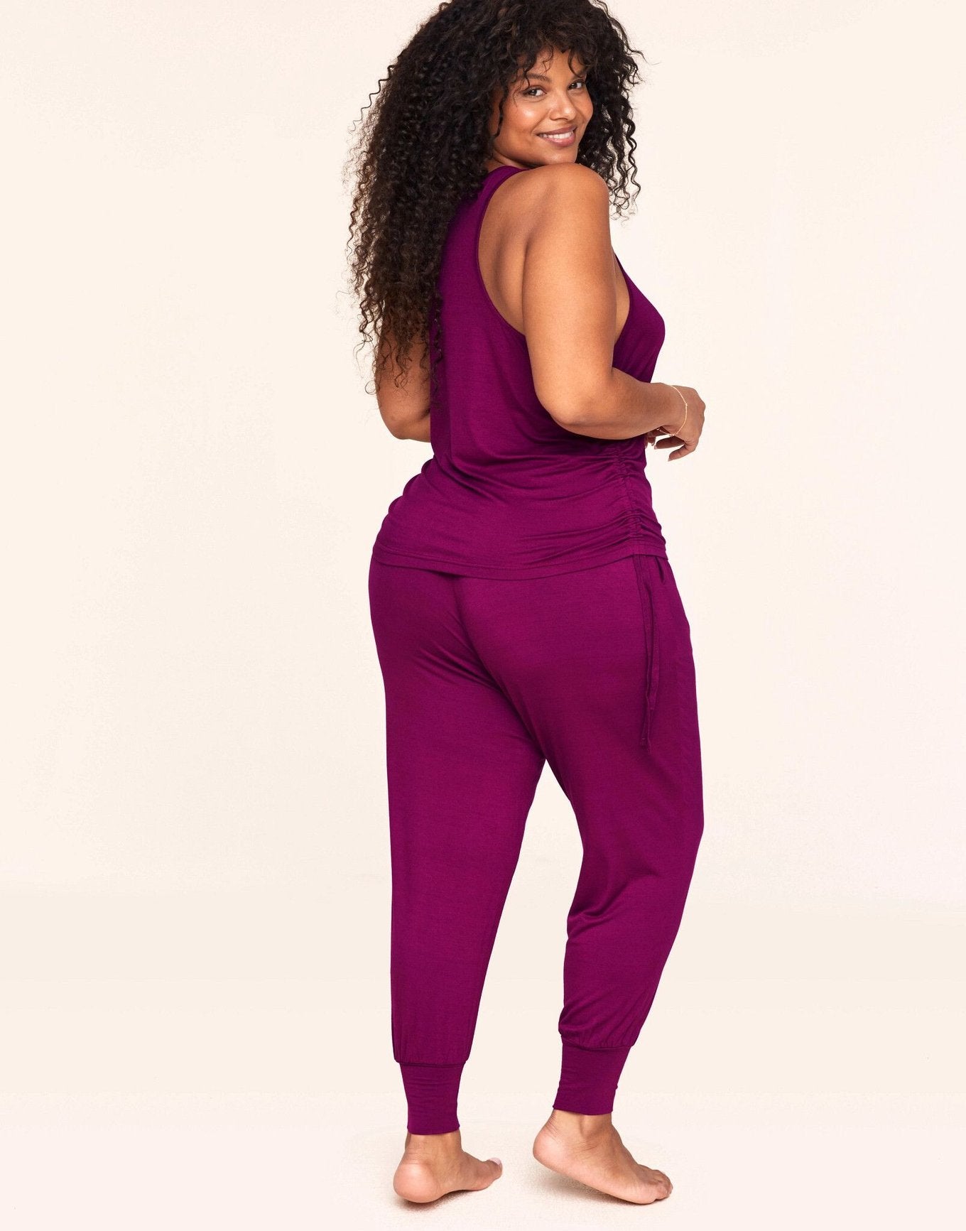 Adore Me Jayden Tank & Pant Set in color Magenta Purple and shape pj
