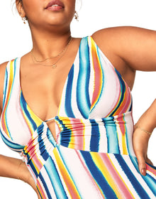 Adore Me Andria One-Piece in color Tie- Dye Stripe C01 and shape one piece