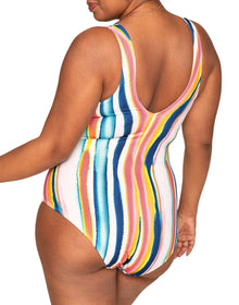 Adore Me Andria One-Piece in color Tie- Dye Stripe C01 and shape one piece