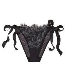 Adore Me Alana Side-Tie Bikini in color Jet Black and shape bikini