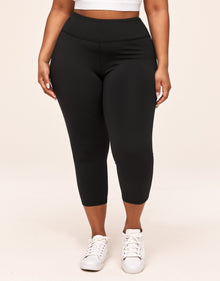 Adore Me Joceline Recycled Crop Legging in color Noir and shape legging