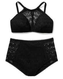 Adore Me Lianne Bra in color Jet Black and shape two piece