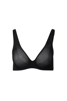 Adore Me Ivy Mesh Underwired Triangle Bralette in color Jet Black and shape triangle