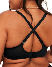 Adore Me Ivy Mesh Underwired Triangle Bralette in color Jet Black and shape triangle