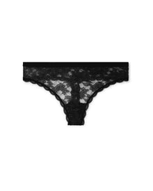 Adore Me Cori Lace Thong in color Jet Black and shape thong