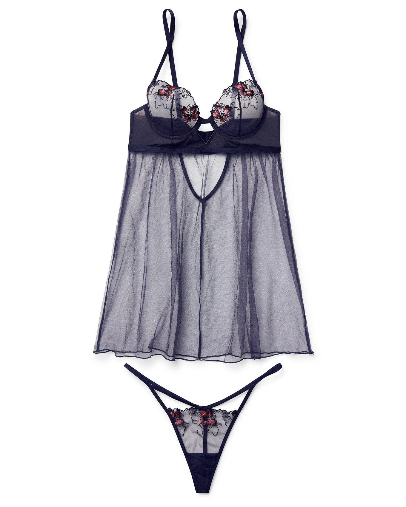 Farah Babydoll Lingerie | Evening Blue