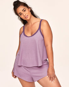 Adore Me Cailey Cami & Short Set in color Mauve Mist and shape pj
