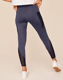 Adore Me Ava Legging Active Legging with Pockets and Mesh Details in color Graystone and shape legging