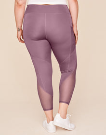 Adore Me Ava Legging Active Legging with Pockets and Mesh Details in color Walkpop_Plum Pie and shape legging