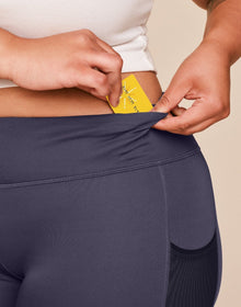 Adore Me Ava Legging Active Legging with Pockets and Mesh Details in color Graystone and shape legging