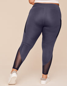 Adore Me Ava Legging Active Legging with Pockets and Mesh Details in color Graystone and shape legging