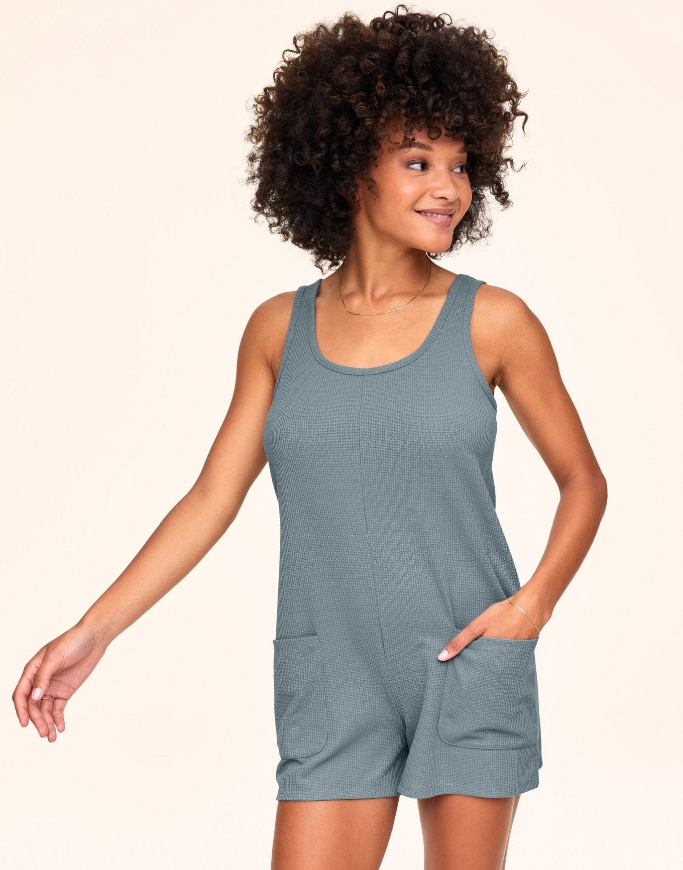 Adore Me Alisa Romper in color Lead and shape romper
