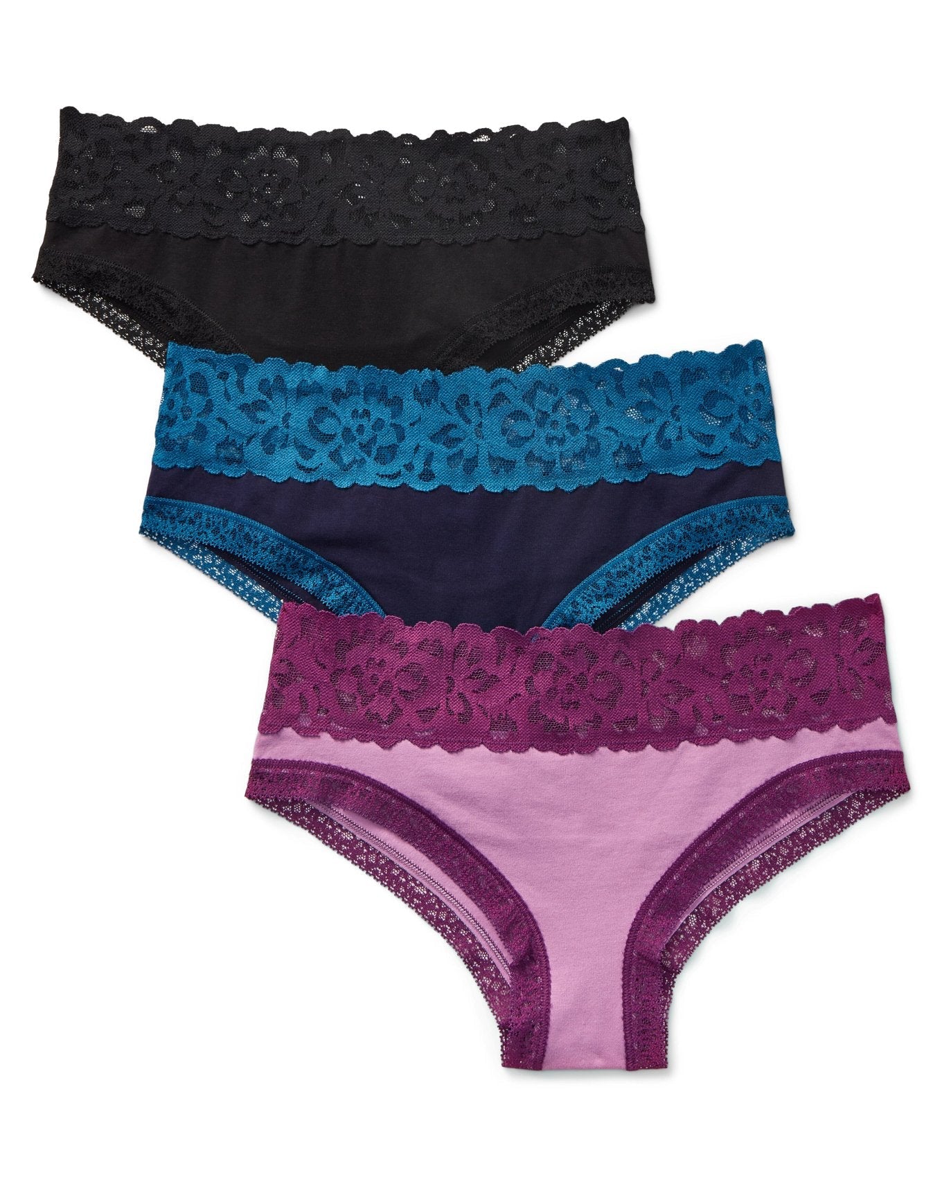 Adore Me Mackenna Cotton Pack Cheeky Panties (Pack of 3) in color Multi- BBP and shape cheeky