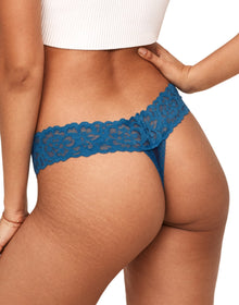 Adore Me Kourtney Cotton Pack Thong Panties (Pack of 3) in color Multi- BBP and shape thong