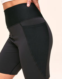 Adore Me Bailey Brushed Biker Short Super-Soft Active Biker Short with Pockets in color Noir and shape short