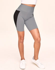 Adore Me Bailey Brushed Biker Short Super-Soft Active Biker Short with Pockets in color Gray Days and shape short