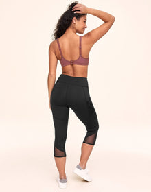 Adore Me Ava Cozy Crop Cozy Active Legging with Pockets & Mesh Details in color Noir and shape legging
