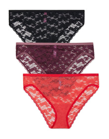 Adore Me Amylia Allover Lace Pack High-Cut Panties (Pack of 3) in color Multi- BPR and shape high cut