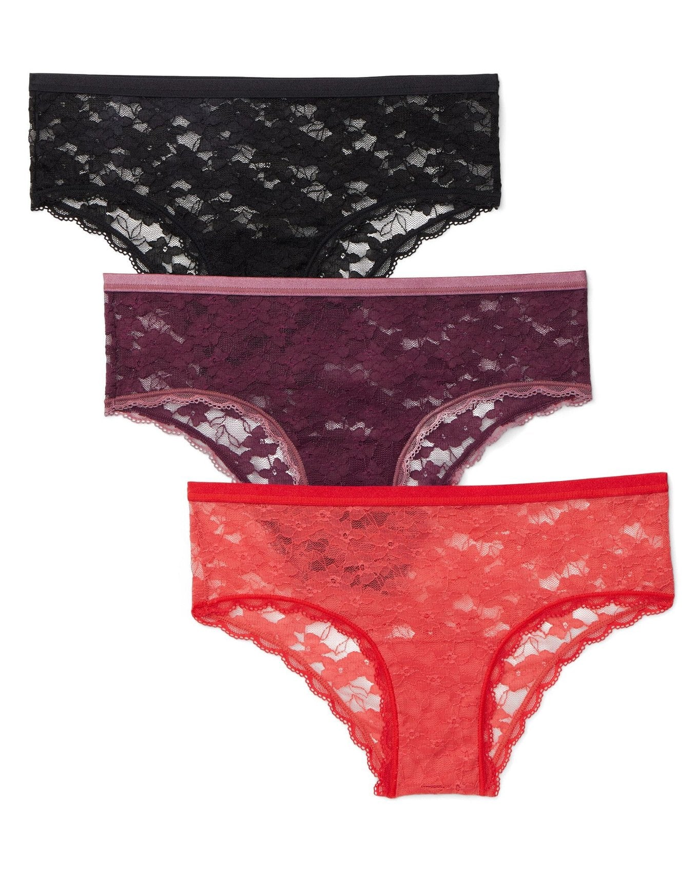 Adore Me Deirdre Allover Lace Pack Cheeky Panties (Pack of 3) in color Multi- BPR and shape cheeky