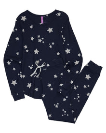 Adore Me Muriel Long-Sleeve Top & Legging Set in color Into the Stars C04 and shape pj