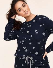 Adore Me Muriel Long-Sleeve Top & Legging Set in color Into the Stars C04 and shape pj