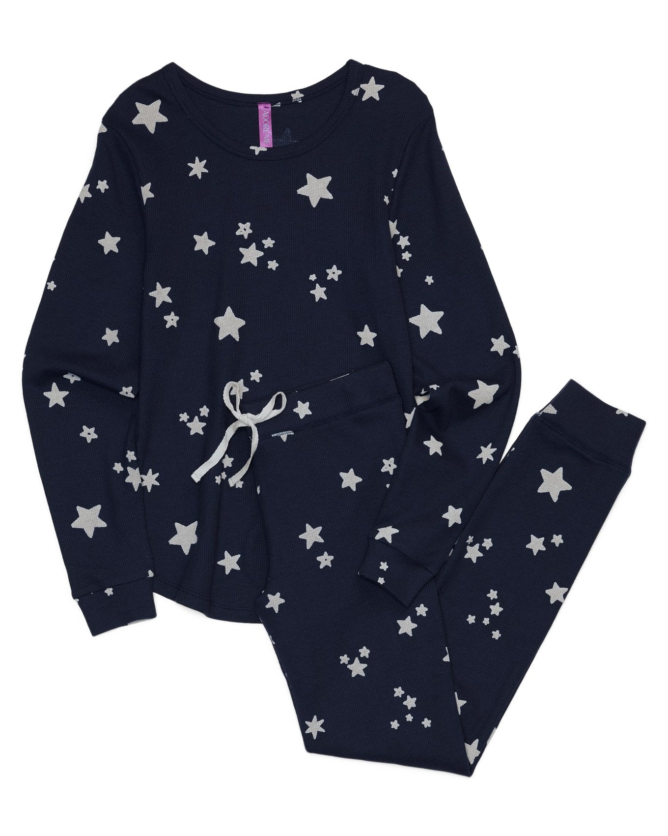 Adore Me Muriel Long-Sleeve Top & Legging Set in color Into the Stars C04 and shape pj