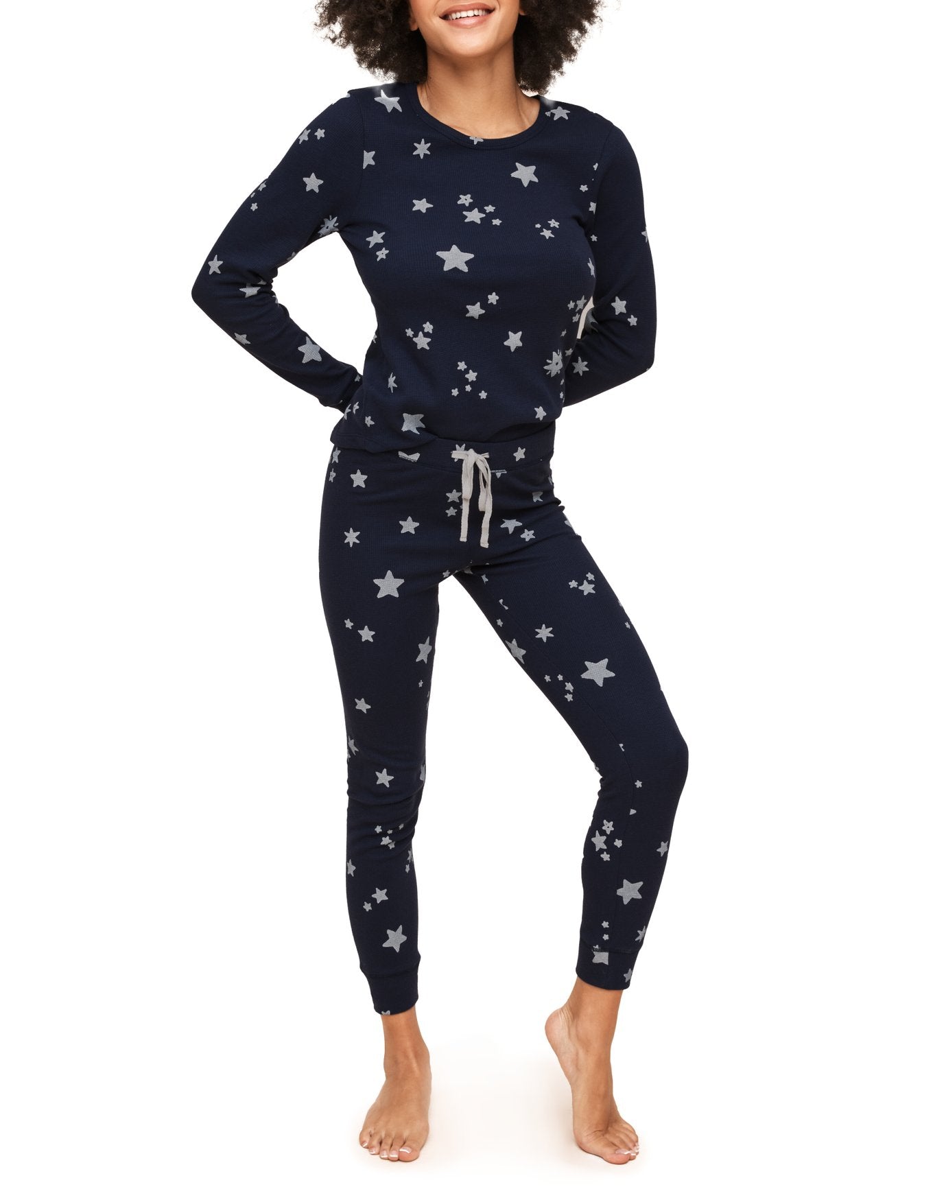 Adore Me Muriel Long-Sleeve Top & Legging Set in color Into the Stars C04 and shape pj