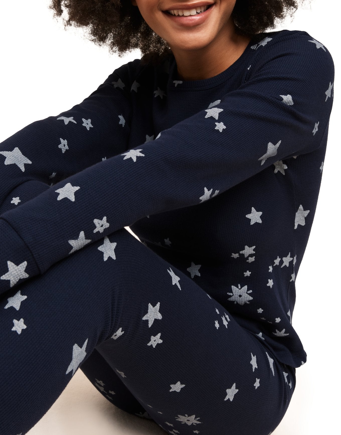 Adore Me Muriel Long-Sleeve Top & Legging Set in color Into the Stars C04 and shape pj