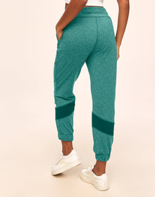 Adore Me Edyn Heather Active Jogger with Pockets in color Forever Green Heather and shape jogger