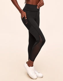 Adore Me Ava Cozy Legging Cozy Active Legging with Pockets & Mesh Details in color Noir and shape legging