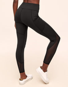 Adore Me Ava Cozy Legging Cozy Active Legging with Pockets & Mesh Details in color Noir and shape legging
