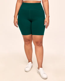 Adore Me Cali Biker Short Everyday Activewear Biker Short in color Forever Green and shape short