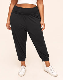 Adore Me Isabell Roll Over Waistband Jogger in color Noir and shape jogger