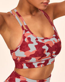 Adore Me Cora Cozy Bra Super-Soft Sports Bra in color Blush Camo and shape sports bra