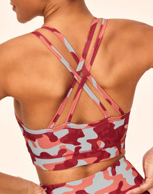 Adore Me Cora Cozy Bra Super-Soft Sports Bra in color Blush Camo and shape sports bra