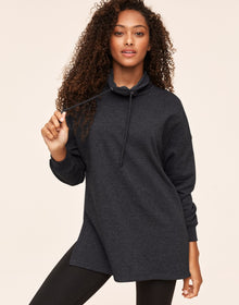 Adore Me Cate Sweatshirt in color Dark Heather Gray and shape sweatshirt