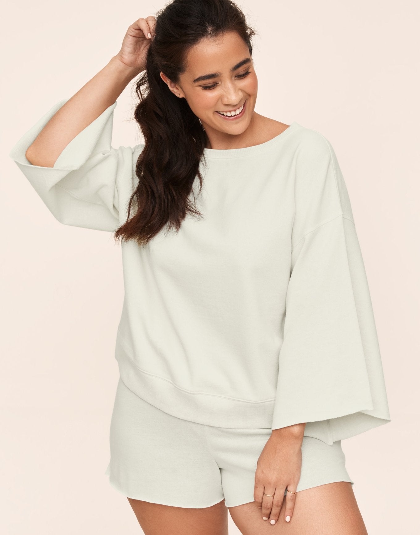 Adore Me Bailey Sweatshirt & Short Set in color Cyclo 103 and shape pj
