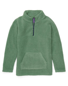 Adore Me Addi Sherpa Pullover in color Loden Frost and shape pj