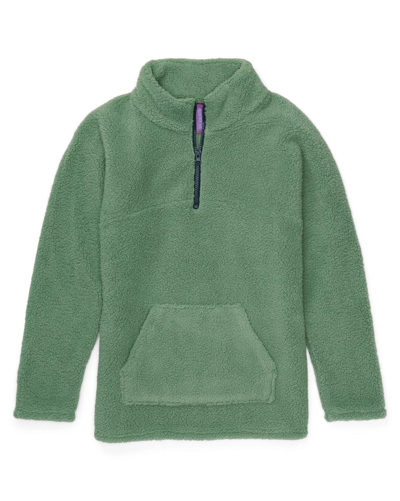 Adore Me Addi Sherpa Pullover in color Loden Frost and shape pj