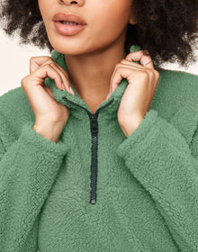 Adore Me Addi Sherpa Pullover in color Loden Frost and shape pj