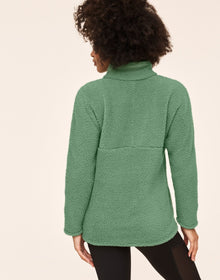 Adore Me Addi Sherpa Pullover in color Loden Frost and shape pj